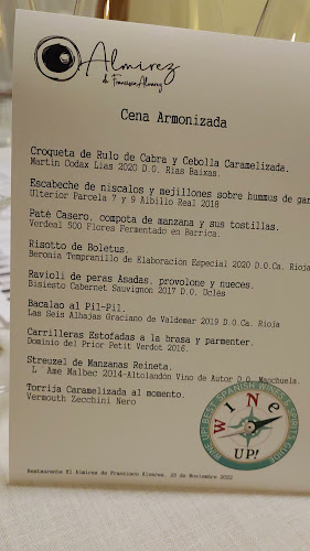 Opinii despre Restaurante Almirez de Francisco Álvarez în Francisco Alvarez - Gastronomía y hostelería