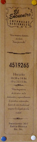 Opinii despre "El Encuentro" Empanadas Regionales în Bahía Blanca - Gastronomía y hostelería