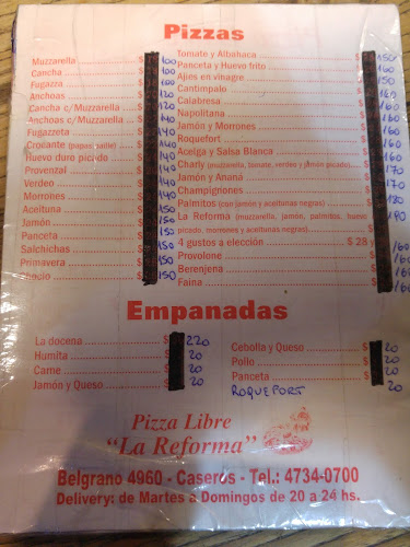 Comentarii opinii despre Pizza Libre La Reforma