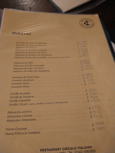 Restaurante Círculo Italiano - Santa Fe de la Vera Cruz