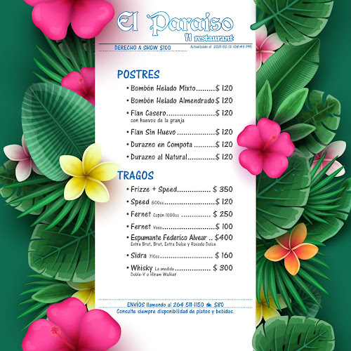 Opinii despre El Paraíso Restaurant y Alquiler de Salón în San Martín - Gastronomía y hostelería