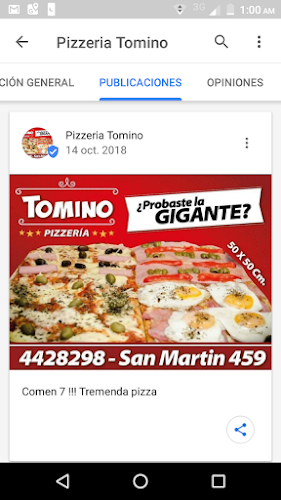 PIZZERIA TOMINO - Gastronomía y hostelería