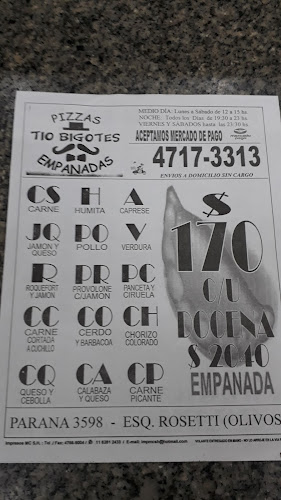 Opinii despre Tío Bigotes Delivery în Olivos - Gastronomía y hostelería